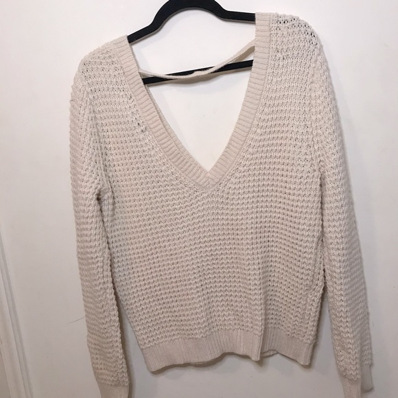 Forever 21 Off the Shoulder Cream Sweater - Picture 2 of 2